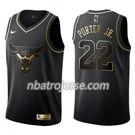 Män Chicago Bulls Tröja Otto Porter Jr. 22 Nike Svart Guld Edition Swingman